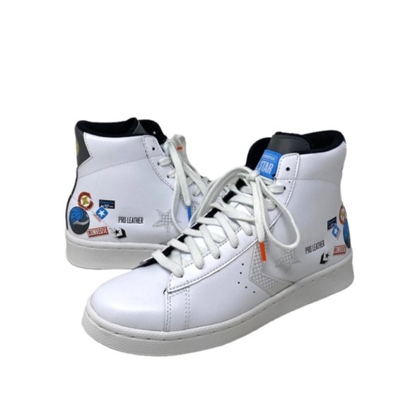 Converse Pro Leather High Skate Shoes Kids Women's White Multi Sneakers 272446C - Picture 7 of 10